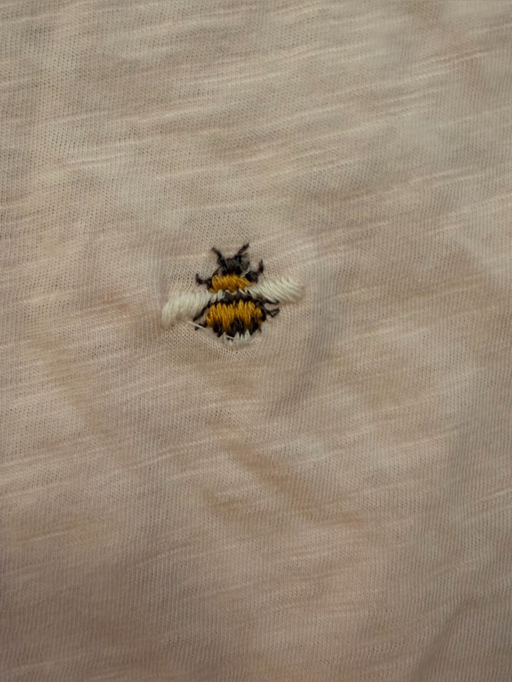 Lucky Brand Bee Embroidered Easy Crew Neck T-Shirt - Pink - Size XL - Picture 6 of 6